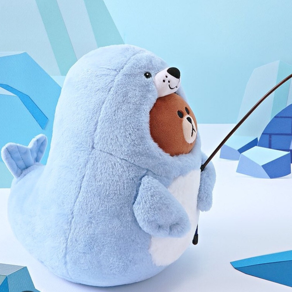 Line Friends Happy Brown Seal Jungle Plush